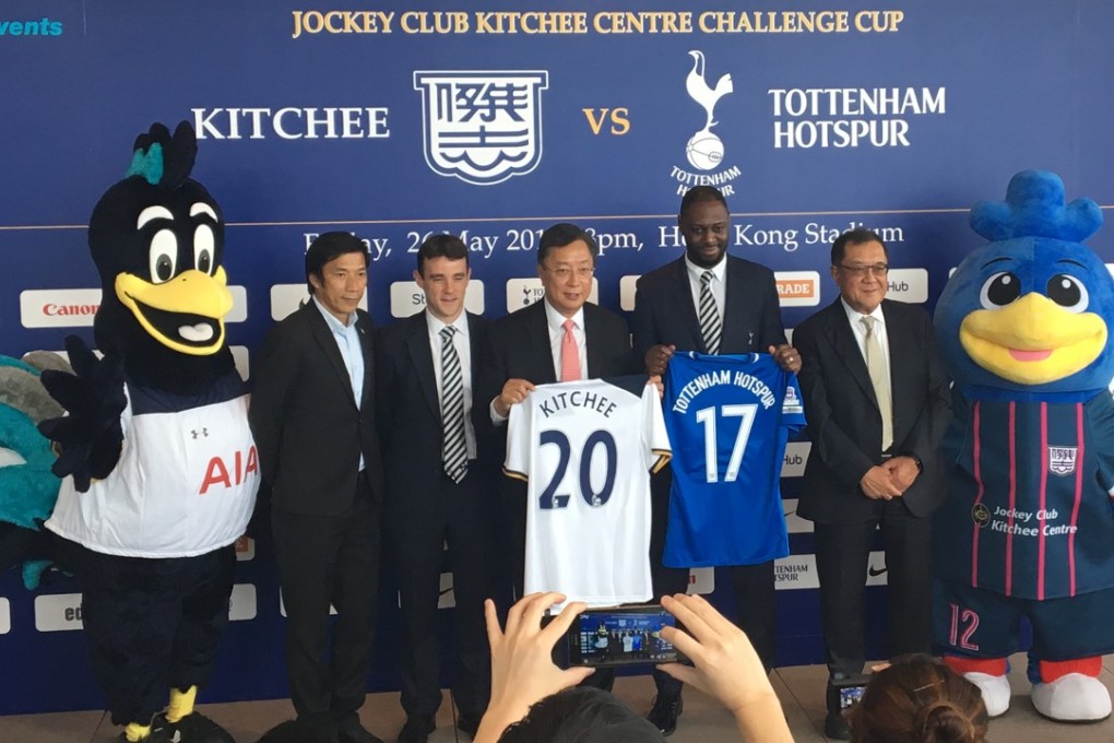 Former Tottenham Hotspur defender Ledley King (second right) in Hong Kong. Photo: Andrew Mullen