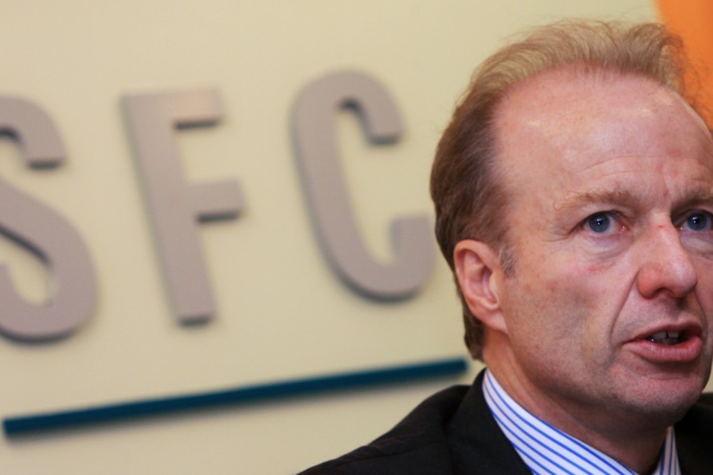 Hacking of internet trading accounts is the most serious cybersecurity risk facing internet brokers in Hong Kong, said Ashley Alder, chief executive of the SFC. Photo: David Wong