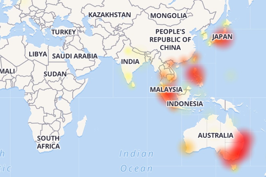 Facebook was affected in parts of the Asia-Pacific region. Image: www.downdetector.com