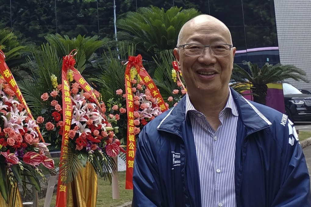 Koo Ming-kown in front of the Nam Tai Electronics factory in Qianhai, Shenzhen. The New York listed company he founded in 1975 has now has renamed as Nam Tai Property. Photo: Enoch Yiu