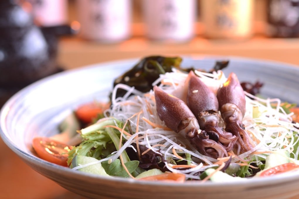 Toyama-ken firefly squid with seaweed salad at Senzuru Japanese Restaurant.
