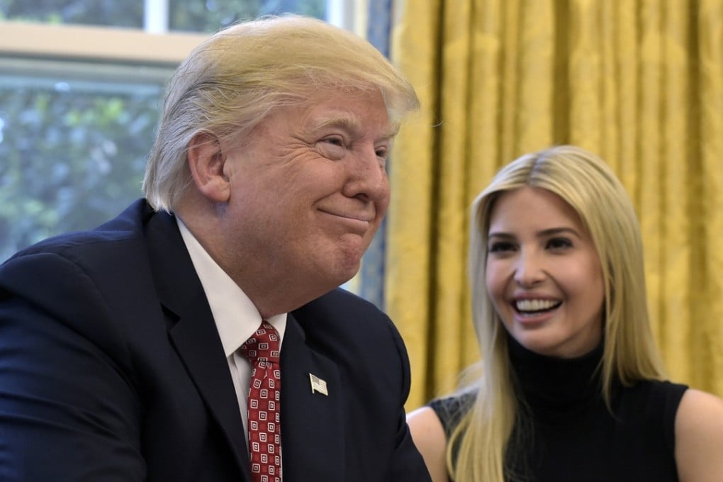President Donald Trump, accompanied by his daughter Ivanka Trump, talks via video conference with International Space Station Commander Peggy Whitson on the International Space Station. Trump again delayed a decision on the Paris climate deal, with Ivanka Trump part of a team helping her father to decide on the agreement. Photo: AP