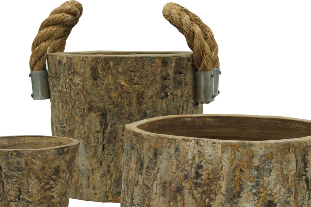 TREE’s déco terracotta barked bucket set