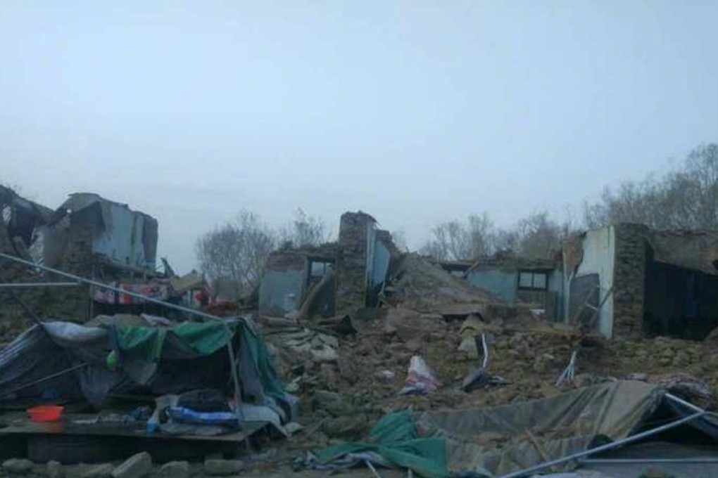 A building damaged in the earthquake. Photo: Handout
