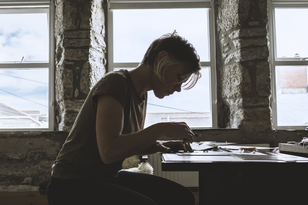 Reynolds in her studio in St Ives, Cornwall.