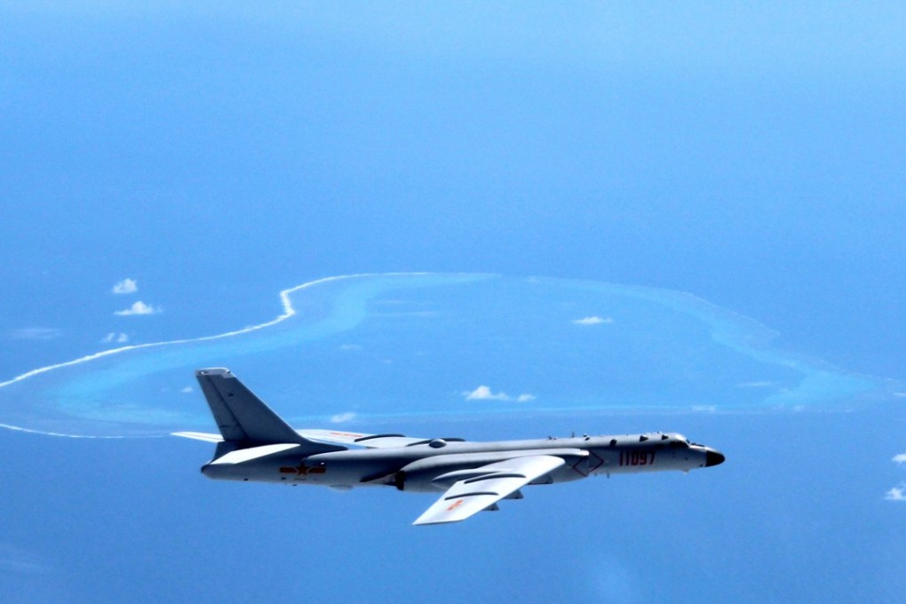 A Chinese H-6K bomber patrols the islands and reefs in the South China Sea. US Senators are urging the Trump administration to increase patrols in the disputed area. Photo: Xinhua