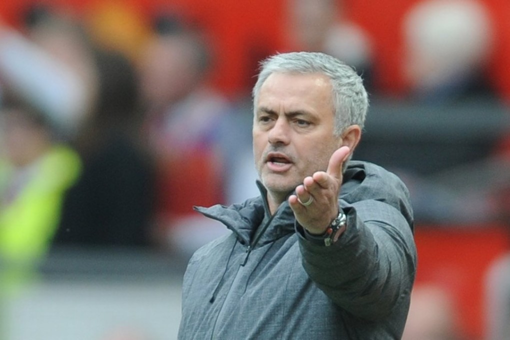 Manchester United manager Jose Mourinho gestures during the Premier League match against Swansea at Old Trafford. Photo: EPA