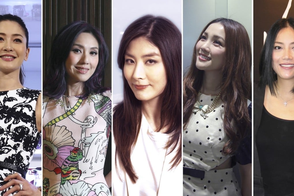 Celebrity mums Kathy Chow Man-kei, Miriam Yeung Chin-wah, Kelly Chen Wai-lam, Kay Tse and Mani Fok. Photos: Jonathan Wong, May Tse, Harry C, Clara Mak