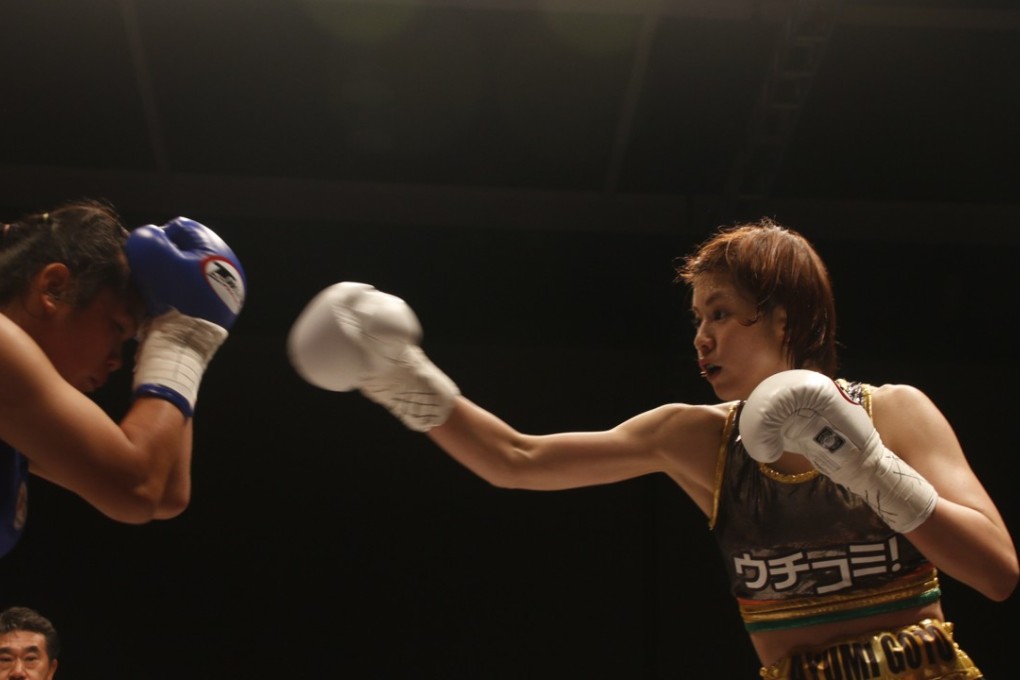 Ayumi Goto throws a right against her Thai opponent during her impressive victory at DEF Fight Night 15. Photos: Melisa Chan