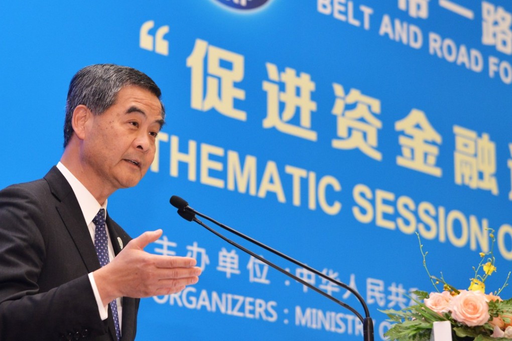 Hong Kong Chief Executive Leung Chun-ying speaks about the city’s role in Beijing’s trade strategy. Photo: Handout