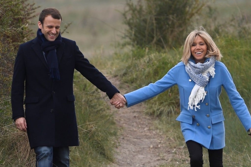 Emmanuel Macron and his wife Brigitte on the eve of the first round of France’s presidential election. Photo: AFP
