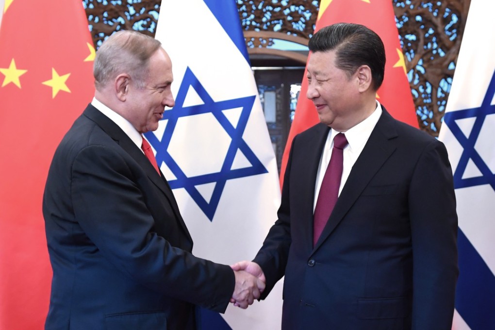 Israeli Prime Minister Benjamin Netanyahu shakes hands with President Xi Jinping in Beijing in March. Photo: Xinhua