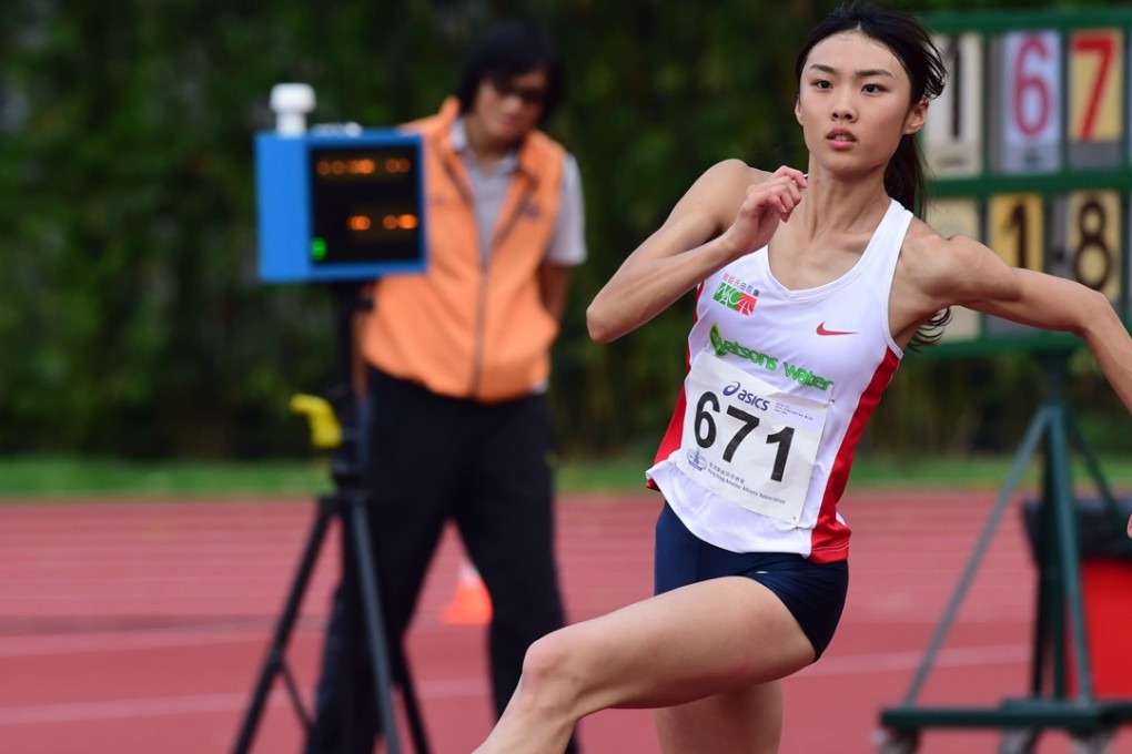 Cecilia Yeung Man-wai in the middle or her run-up during the women’s high jump. Photo: Handout