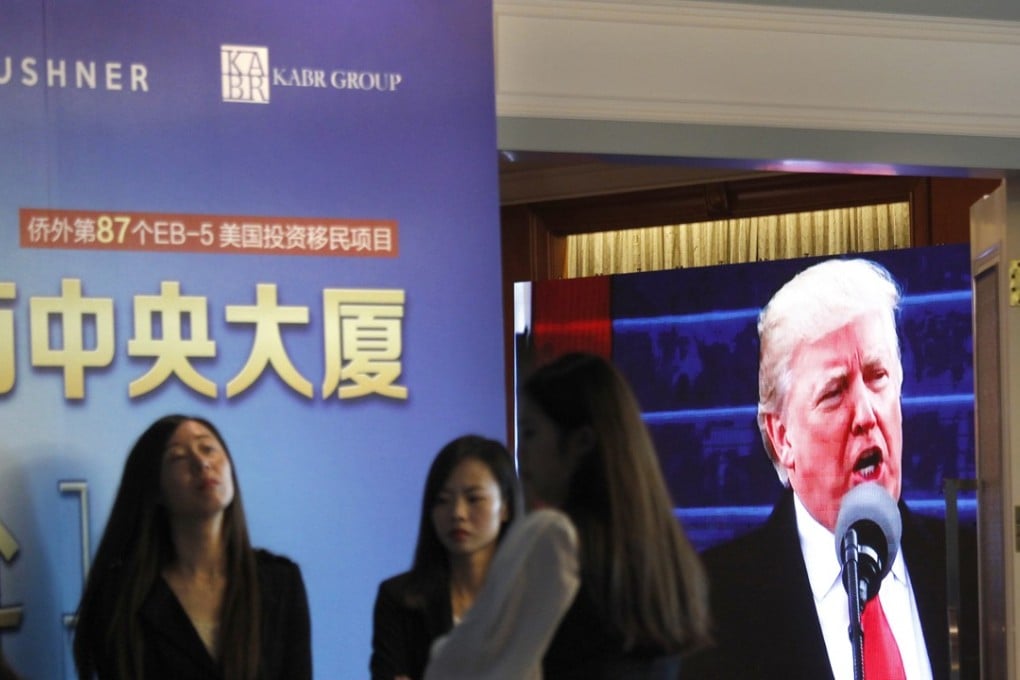 A reception in Shanghai promoting investment in a development by a company connected to US President Donald Trump's son-in-law, Jared Kushner. The event promoted the US EB-5 visa programme that offers residence in the US in return for investment, a scheme that attracted tens of thousands of Chinese. Photo: AP