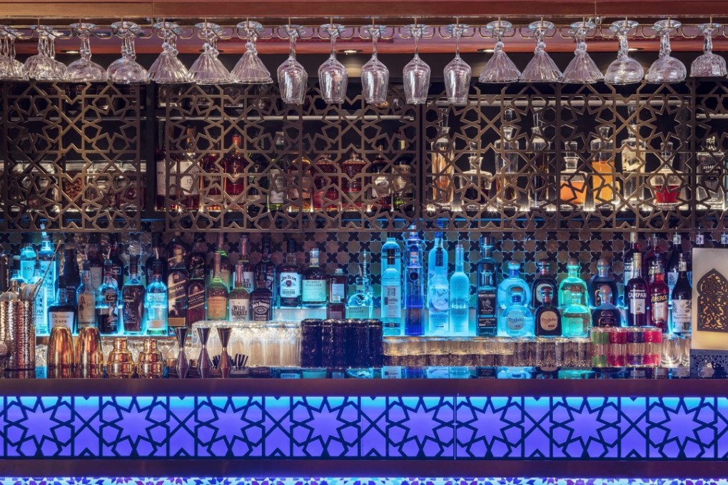 The bar at Lilya Moroccan Lounge and Bar in Wyndham Street, Central.