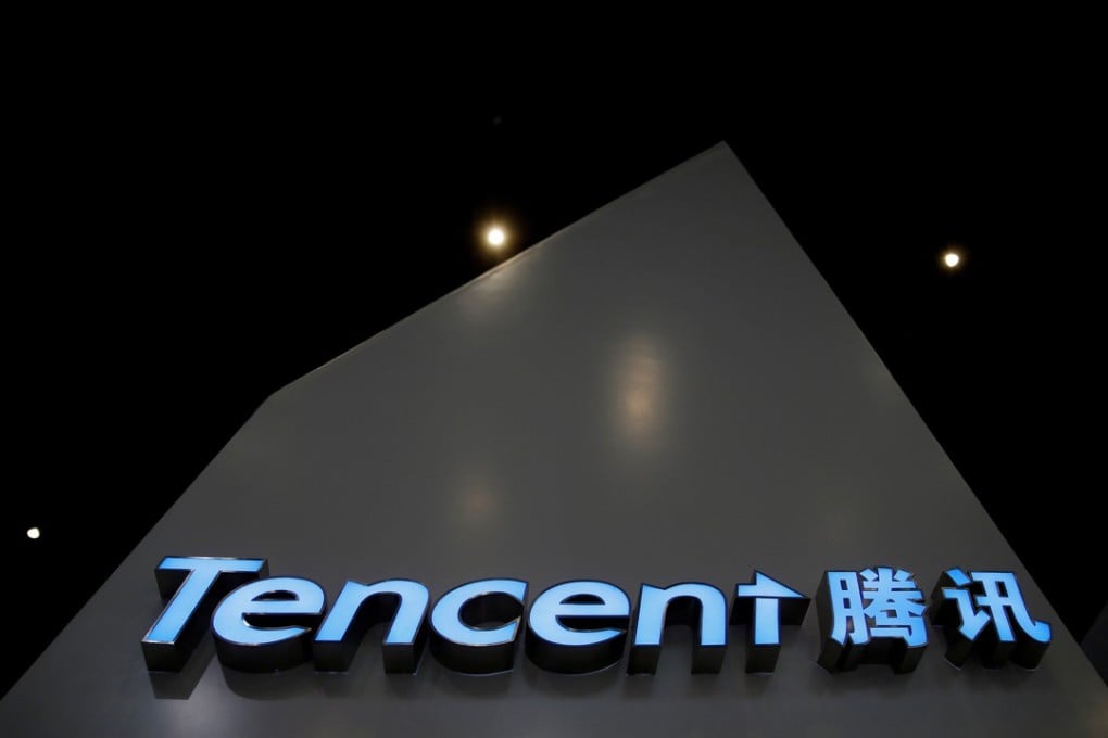 A sign of Tencent during the third annual World Internet Conference in Wuzhen town of Jiaxing, Zhejiang province. Photo: Reuters