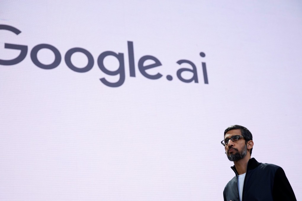 Google CEO Sundar Pichai speaks on stage during the annual Google I/O developers conference in San Jose, California, where the tech giant said it would be incorporating more of its services and apps with artificial intelligence. Photo: Reuters