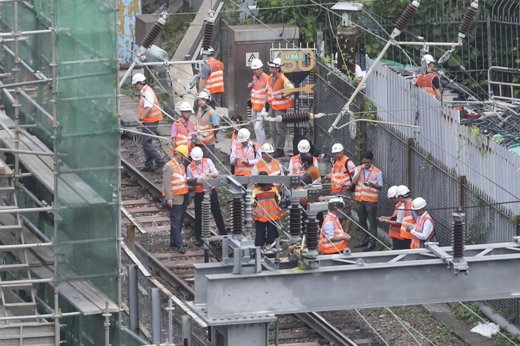 Engineers worked on the repair near Hung Hom station on Thursday. Photo: Sam Tsang