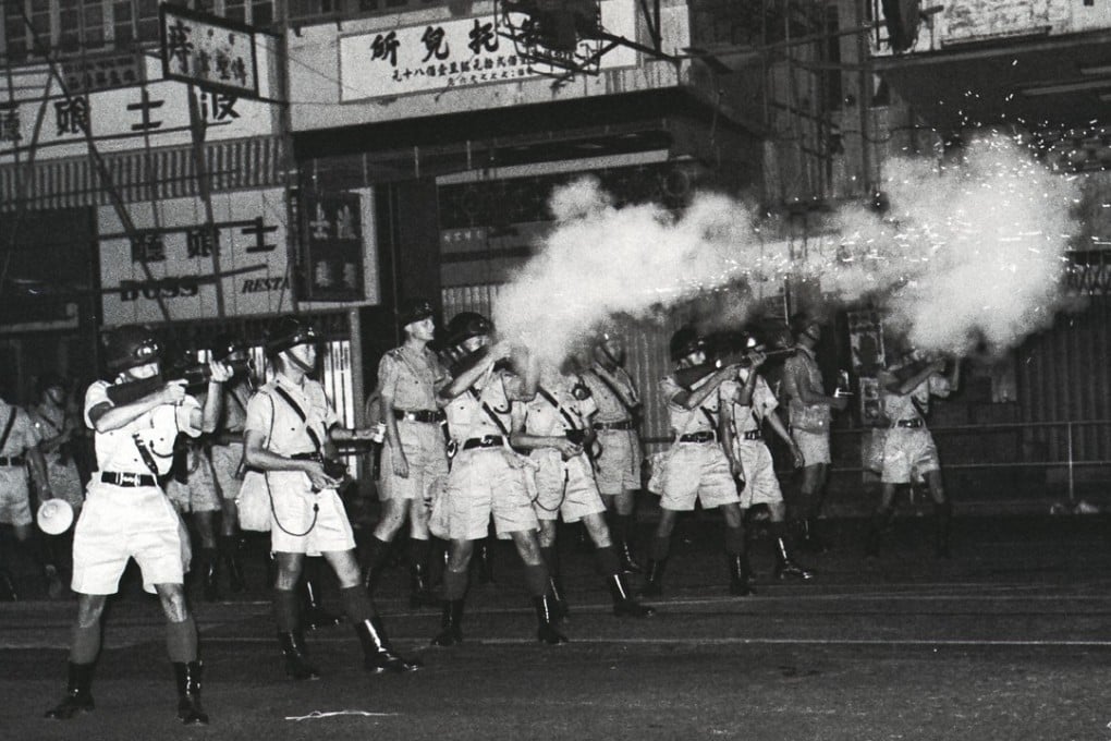 Riot police shoot tear gas to disperse troublemakers in Hong Kong’s North Point area in July 1967. Photo: SCMP