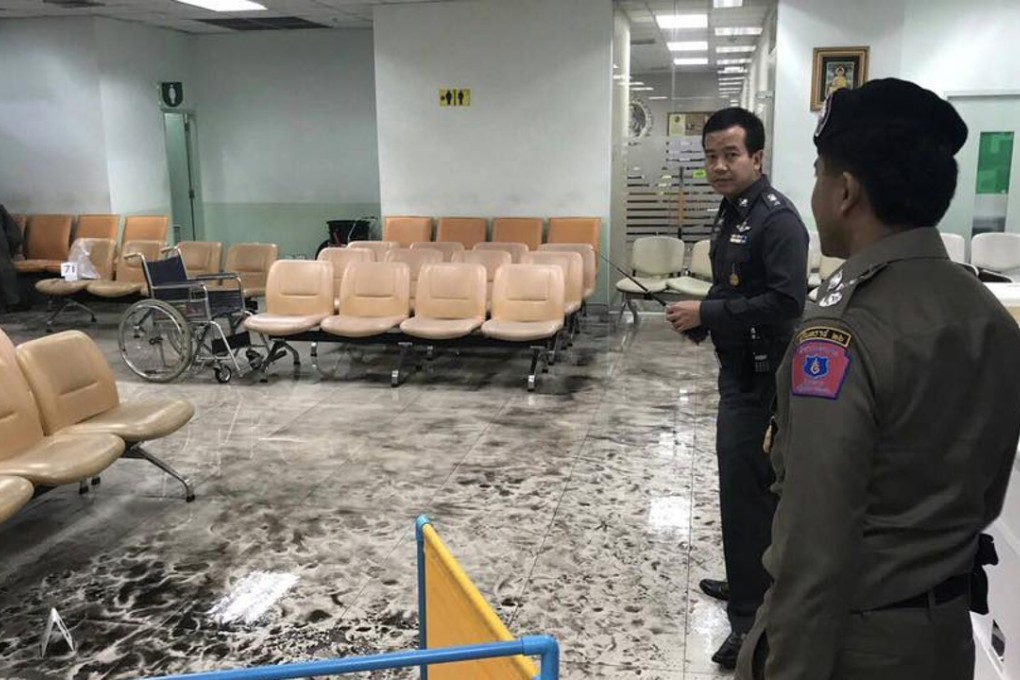 Investigators at the site of explosion in Bangkok. Photo: Xinhua