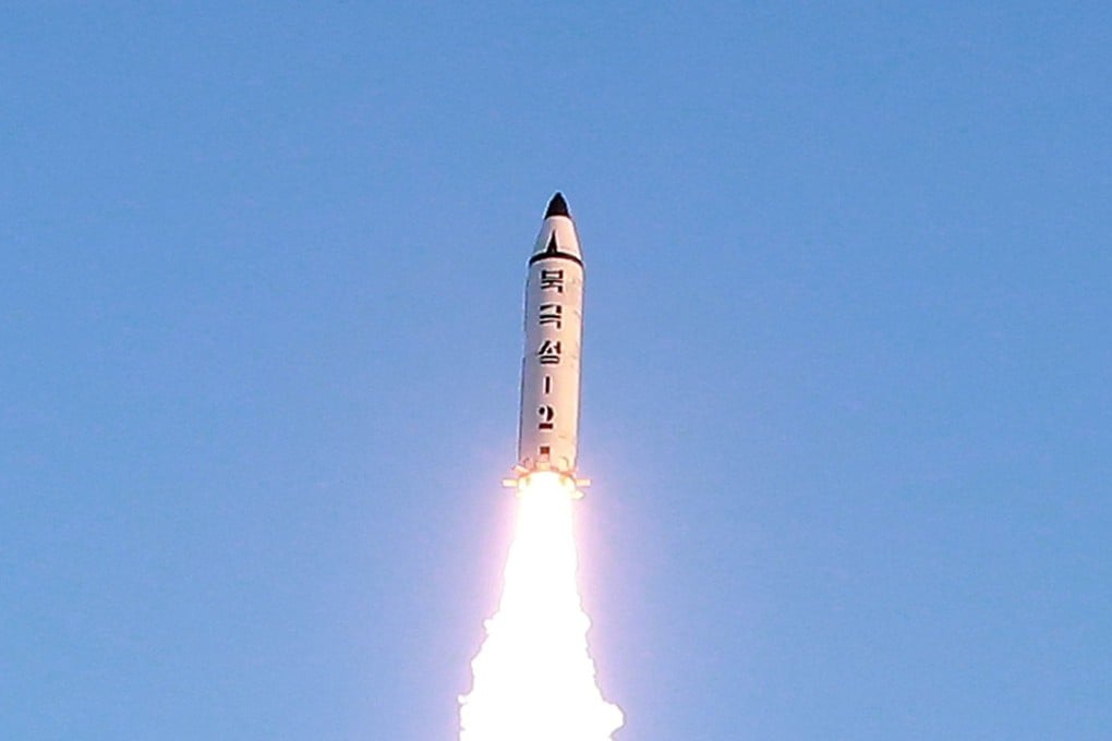 FILE PHOTO: A view of the test-fire of Pukguksong-2 guided by North Korean leader Kim Jong Un on the spot, in this undated photo released by North Korea's Korean Central News Agency (KCNA) in Pyongyang February 13, 2017. KCNA/Handout via Reuters/File Photo ATTENTION EDITORS - THIS PICTURE WAS PROVIDED BY A THIRD PARTY. REUTERS IS UNABLE TO INDEPENDENTLY VERIFY THE AUTHENTICITY, CONTENT, LOCATION OR DATE OF THIS IMAGE. FOR EDITORIAL USE ONLY. NO THIRD PARTY SALES. SOUTH KOREA OUT. THIS PICTURE IS DISTRIBUTED EXACTLY AS RECEIVED BY REUTERS, AS A SERVICE TO CLIENTS.