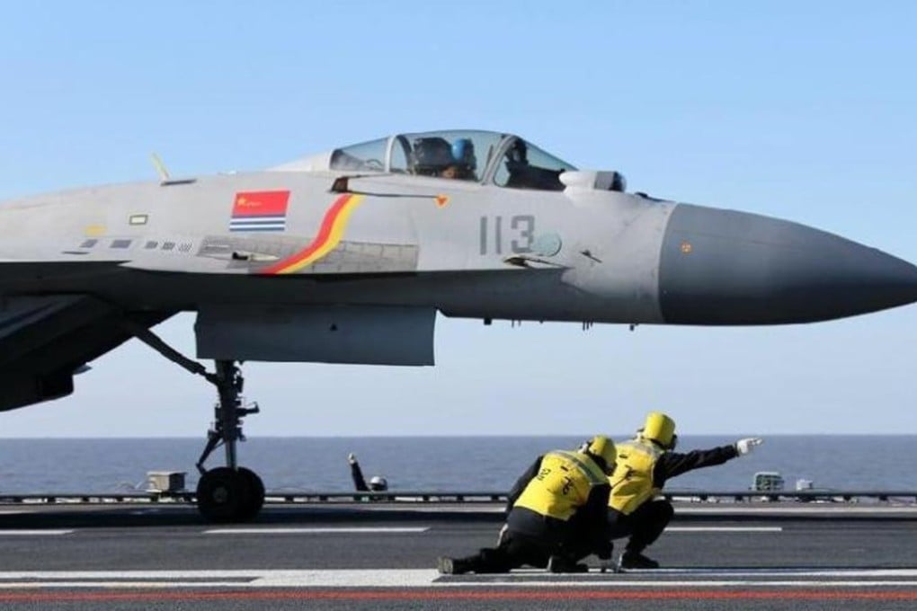 A Chinese fighter jet gets all-clear to launch. Photo: SCMP Pictures