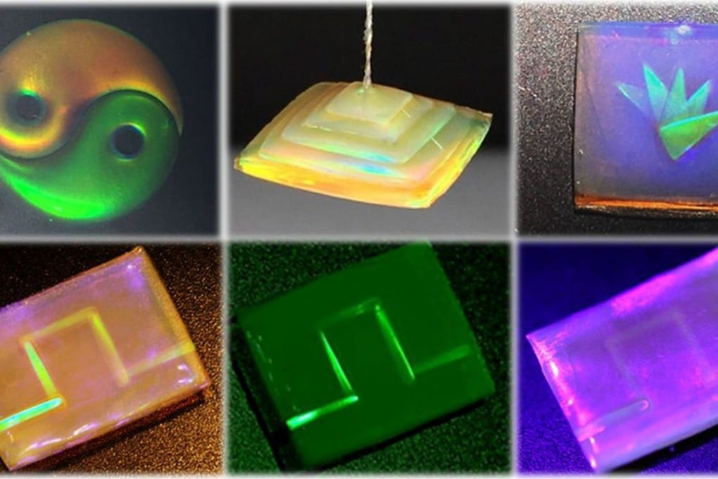 A set of self-healing hydrogel films with different structural colors. Photo: SCMP Pictures
