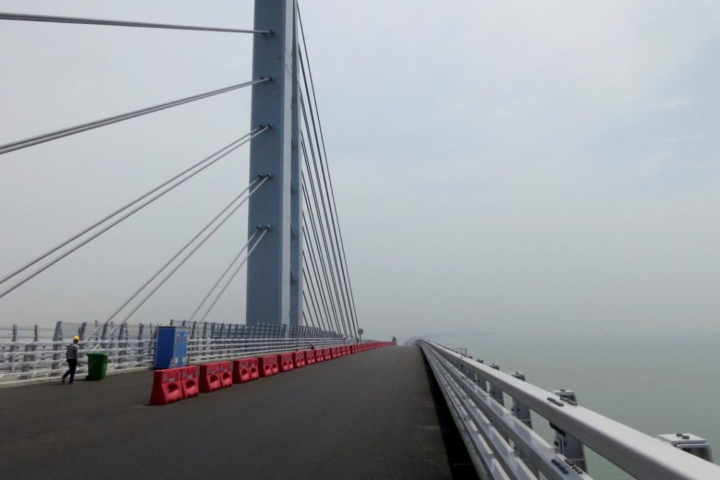 Hong Kong’s unique culture and legal framework are assets that could be given distinctive play as China looks outward. Construction works on the Hong Kong-Zhuhai-Macau bridge. Photo: Reuters