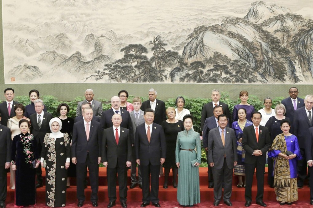 Chinese President Xi Jinping with world leaders at the Belt and Road Forum. The initiative is rooted in the past. Photo: Kyodo