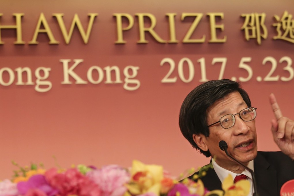 Professor Kenneth Young, a council member of the Shaw Prize Foundation, announces this year’s laureates at a press conference in Kowloon. Photo: David Wong