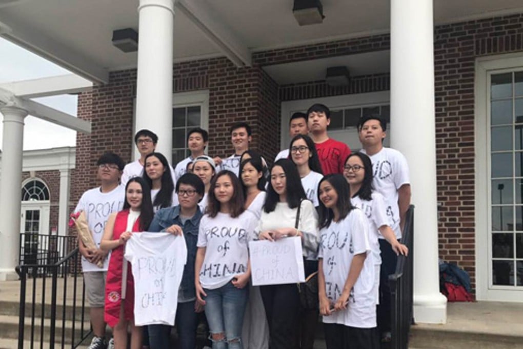 University of Maryland students taking part in the Proud of China campaign. Photo: Handout