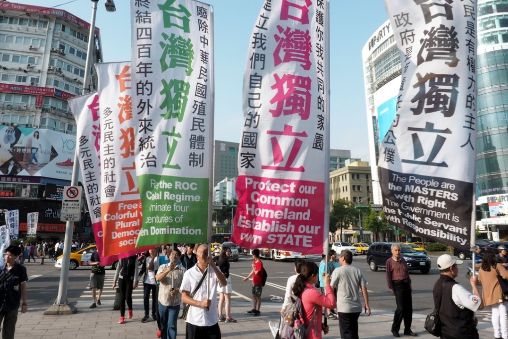 A rally demanding independence for Taiwan in Taipei on May 7. Beijing’s relations are frosty with the independence-leaning ruling party across the strait. Photo: EPA