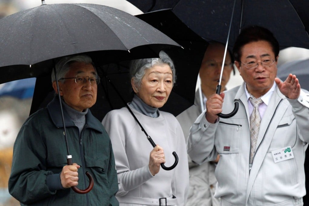 Japan's Emperor Akihito and Empress Michiko visit Soma, Fukushima prefecture in the aftermath of the earthquake and tsunami in 2011. File photo: Reuters
