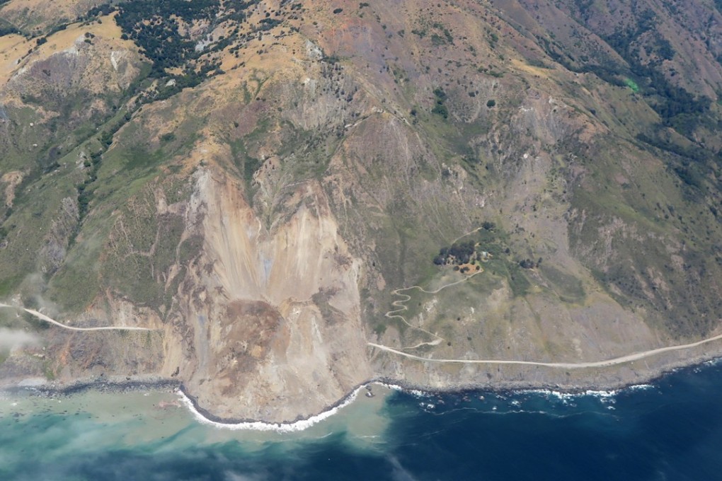 A massive rockslide has buried a stretch of California’s iconic seaside Highway 1 which had already been hit by a number of road closures caused by severe winter storms, state transportation officials said Tuesday. Photo: AFP