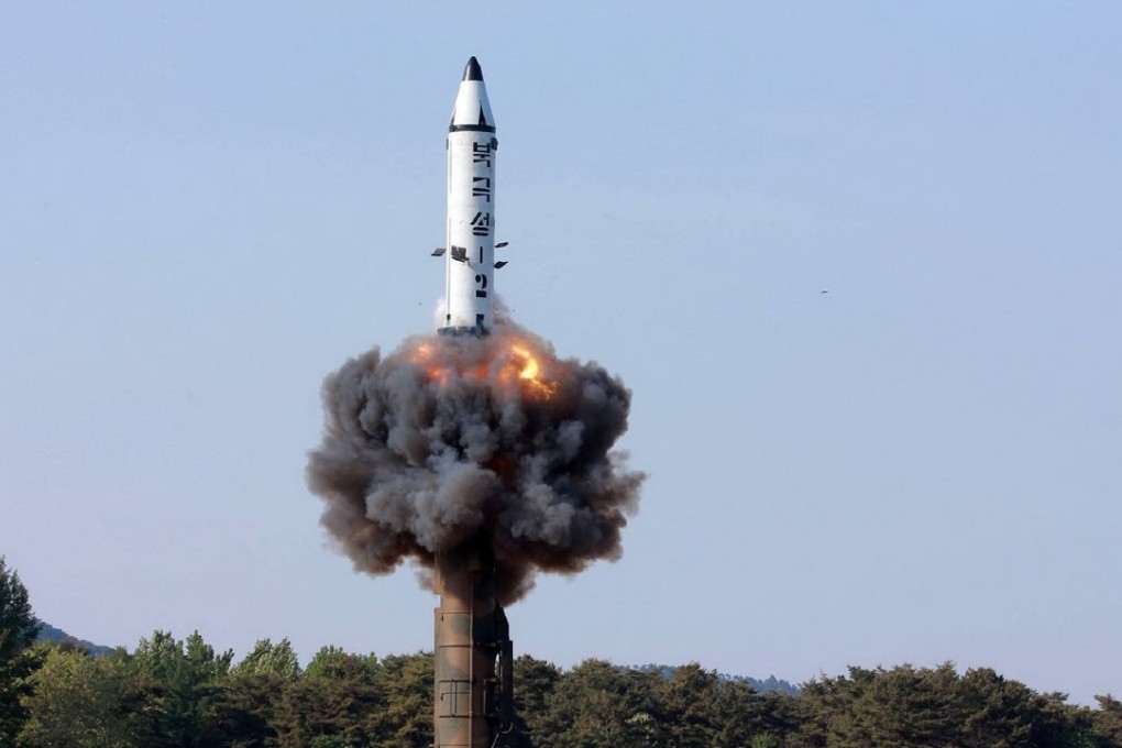 A North Korean ground-to-ground medium-to-long range strategic ballistic missile Pukguksong-2 being launched in a test-fire in a file photo. (Photo: AFP)