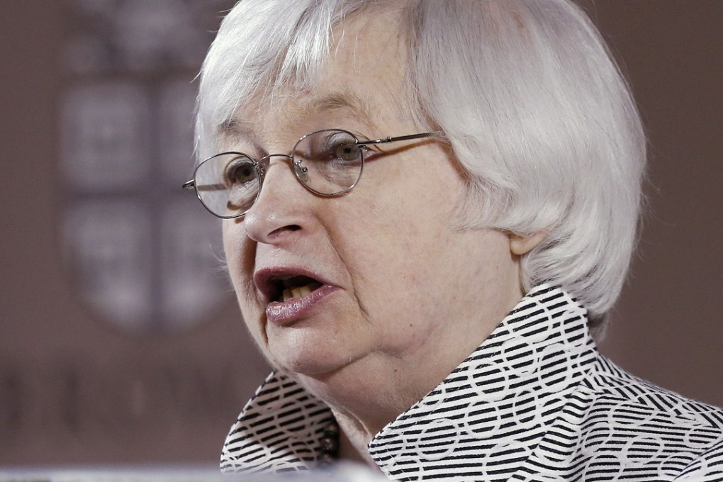 US Federal Reserve Chair Janet Yellen speaks during a conference at Brown University in Providence, Rhode Island earlier this month. Photo: AP