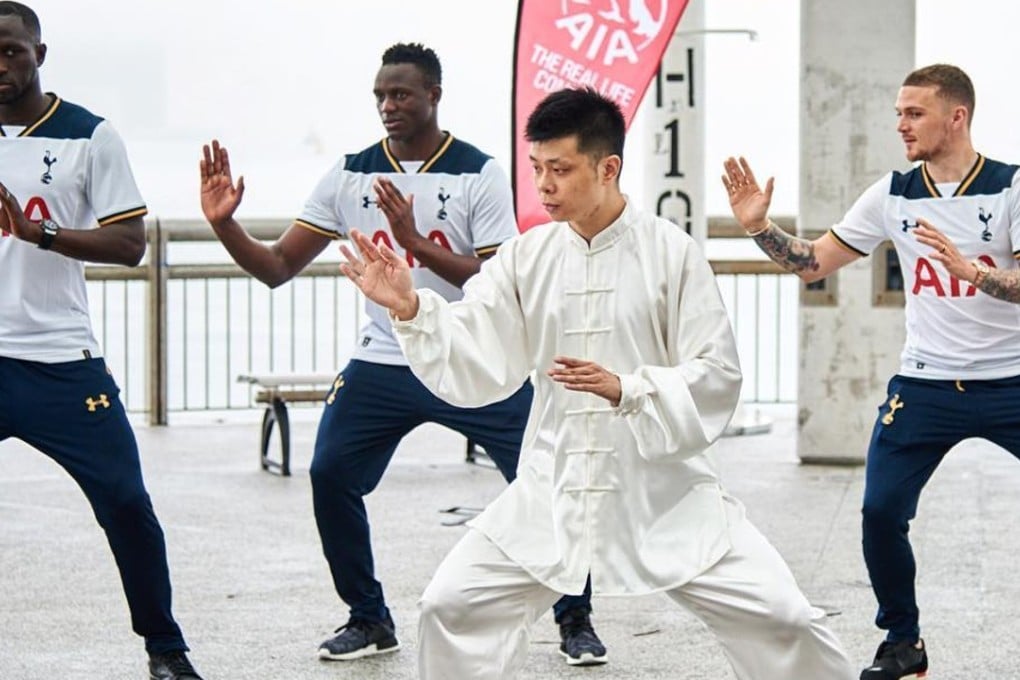 Tottenham enjoy a Tai Chi class in Hong Kong. Photos: @Spursofficial on Instagram