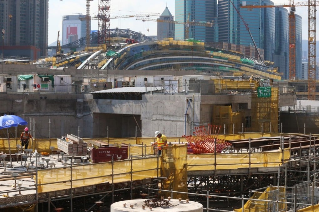 Construction work continues at the site of the West Kowloon terminus, which is part of the high-speed rail link to Guangzhou. Photo: K. Y. Cheng