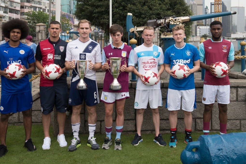 Young players launch the HKFC Soccer Sevens under the watchful eye of Colin Hendry. Photos: Power Sport Images