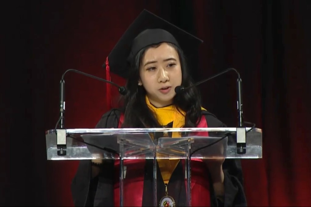 Yang Shuping, a graduate student at the University of Maryland in the United States, who praised United States' fresh air and freedom of speech has been forced to apologise after she was slammed as a liar and told to stay in America by nationalistic netizens. Photo: Handout