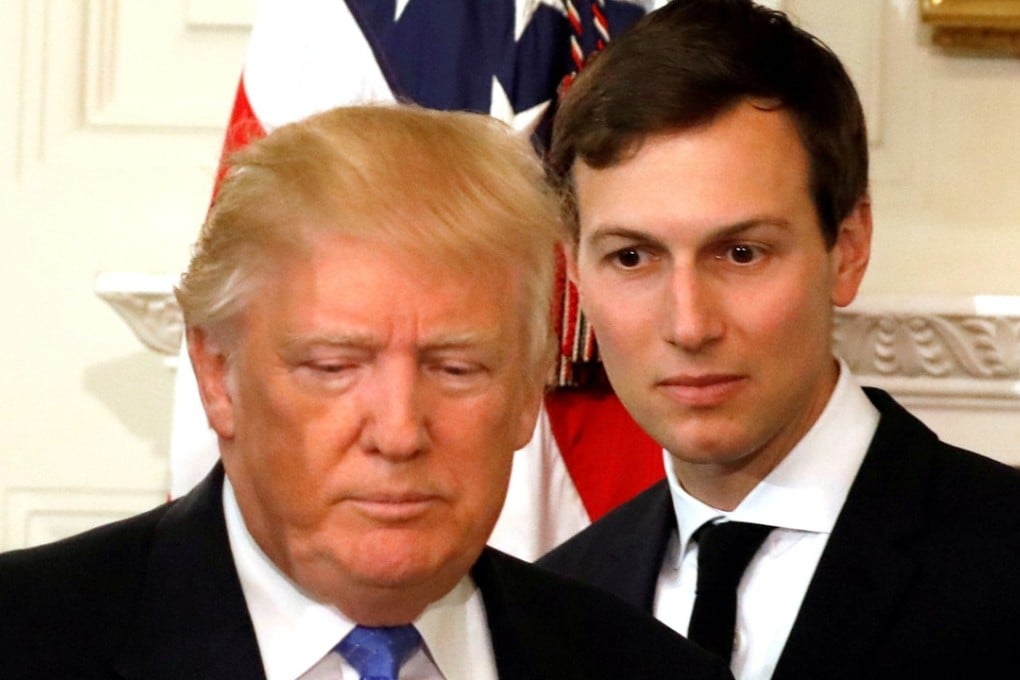 US President Donald Trump and his senior adviser and son-in-law Jared Kushner at the White House. Photo: Reuters