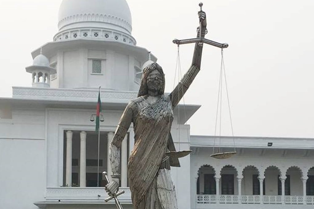 The Justice statue outside the Supreme Court in Dhaka. Photo: Facebook / Mrinal Haque