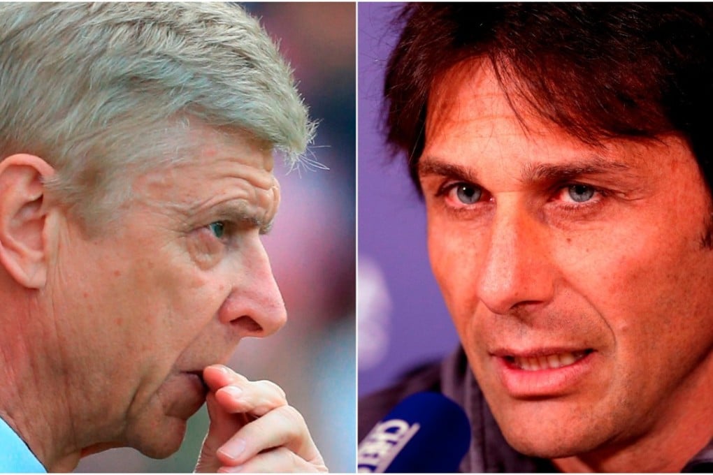 Antonio Conte and Arsene Wenger go head to head on Sunday. Photos: AFP