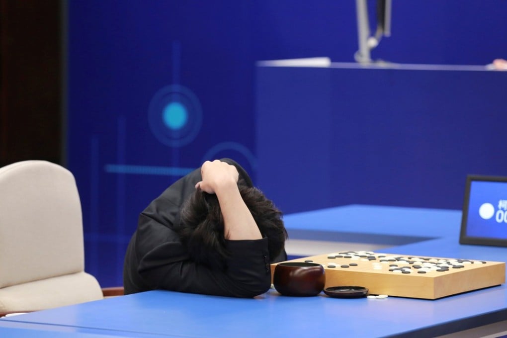 Chinese Go player Ke Jie slumps during his second match against Google’s artificial intelligence programme AlphaGo in Wuzhen on Thursday on May 25. Photo: Reuters