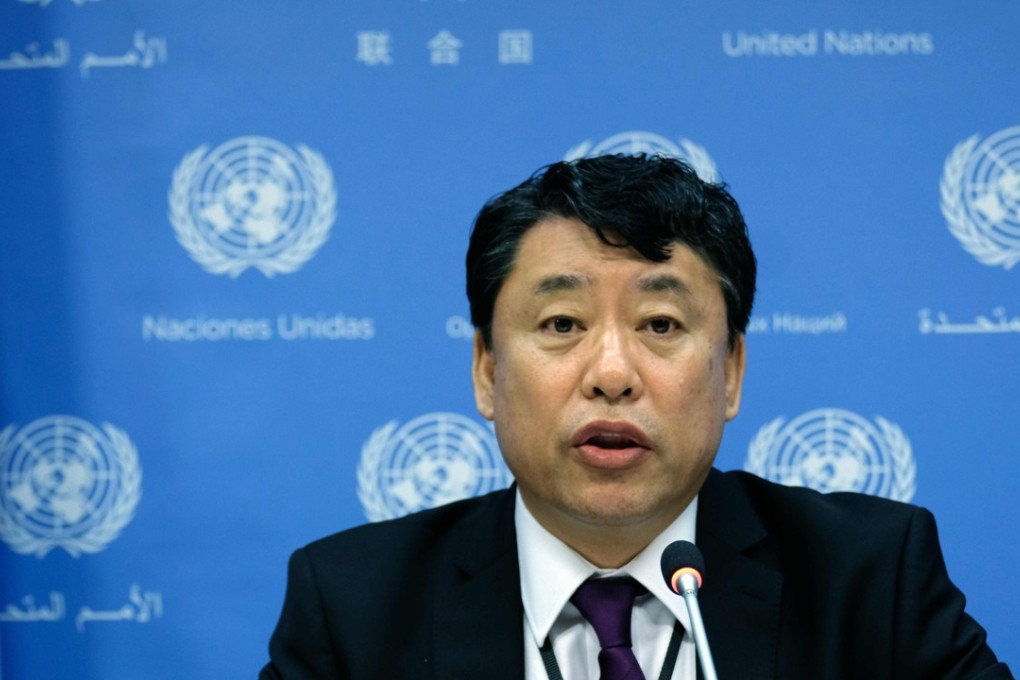 North Korea's deputy ambassador to the United Nations, Kim In-ryong, in a May 19 file photo during a press conference at the UN headquarters in New York. Photo: AFP