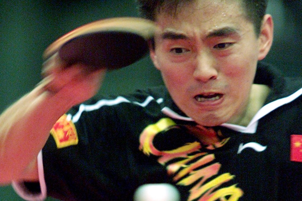 Kong Linghui during the men's team final of the World Table Tennis Championships in Osaka, Japan in 2001. Photo: Reuters