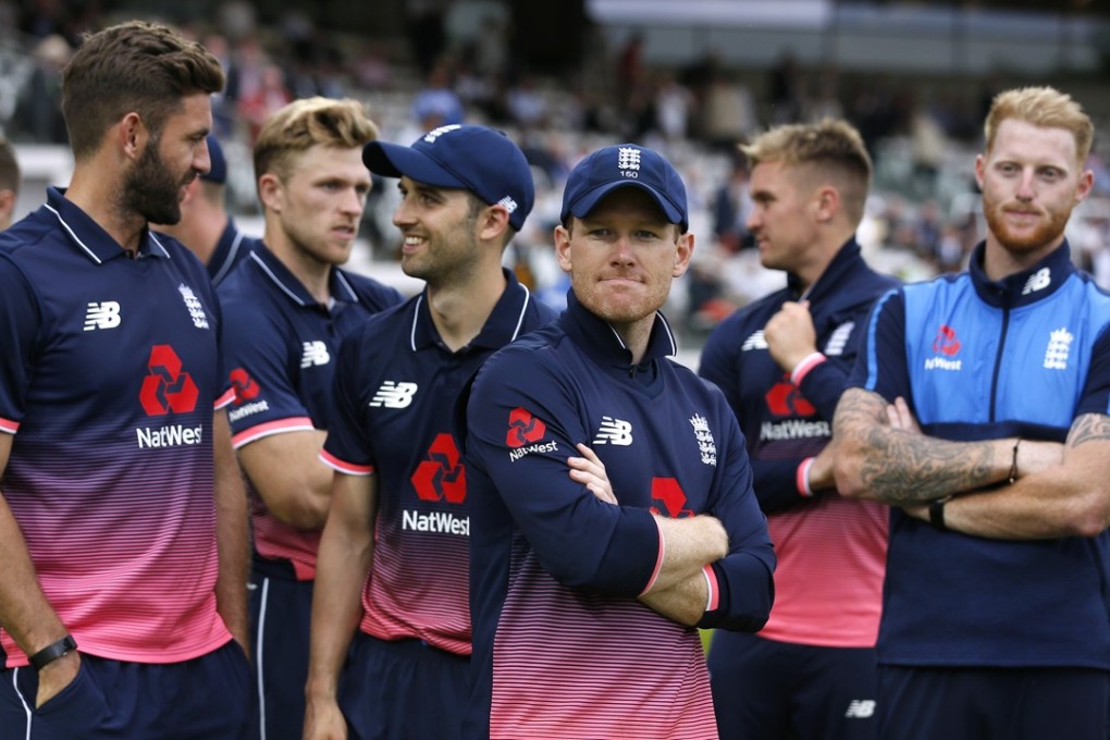 England captain Eoin Morgan before the presentation after winning the ODI series with South Africa. Photo: Reuters