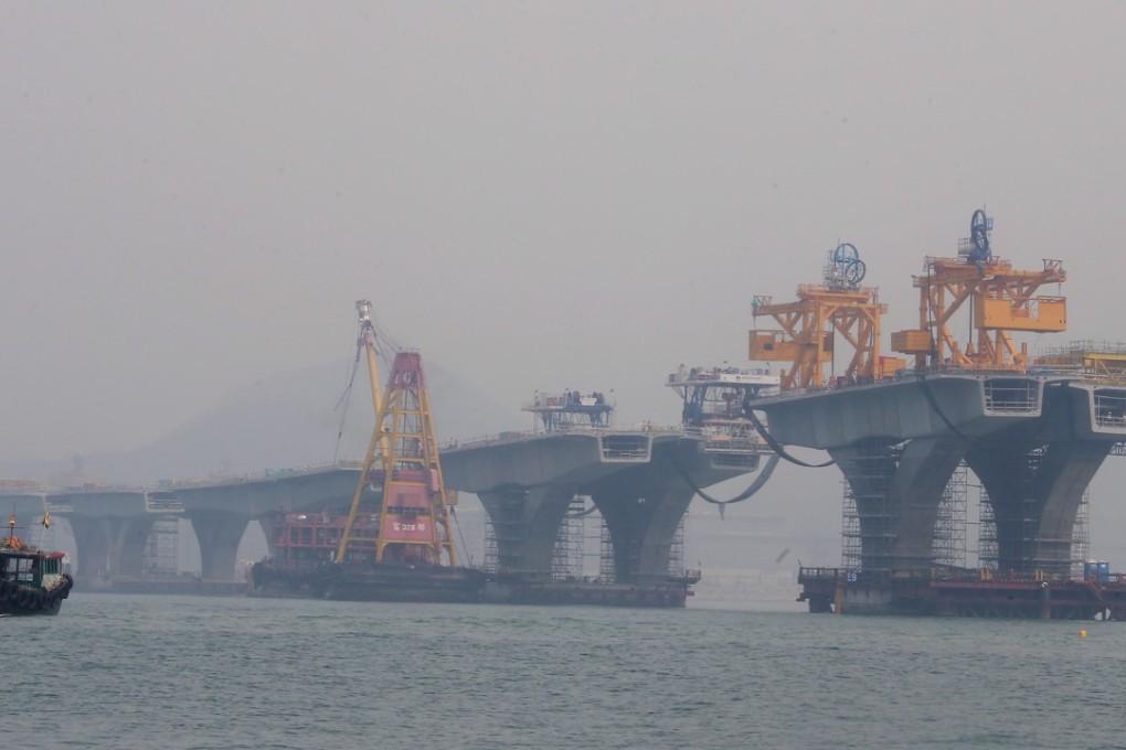 Part of the Hong Kong-Zhuhai-Macau bridge, which is under construction. Photo: David Wong