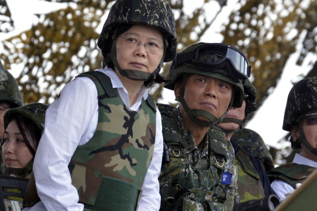 President Tsai Ing-wen observes live-fire drills last week simulating a PLA invasion of Taiwan. Photo: AFP