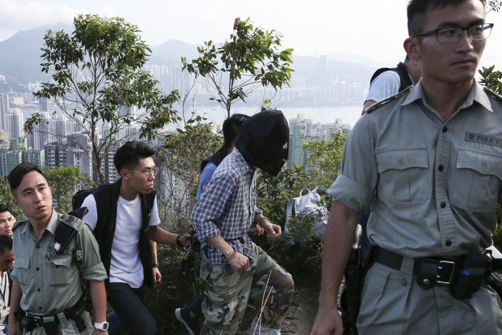 The murder suspect returned to the scene of the killing. Photo: Sam Tsang